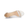thumbnail image 4 of BLISSFUL STEP Women's Solid Color Glitter Ankle Strap Chunky Heels Sandals, 4 of 7