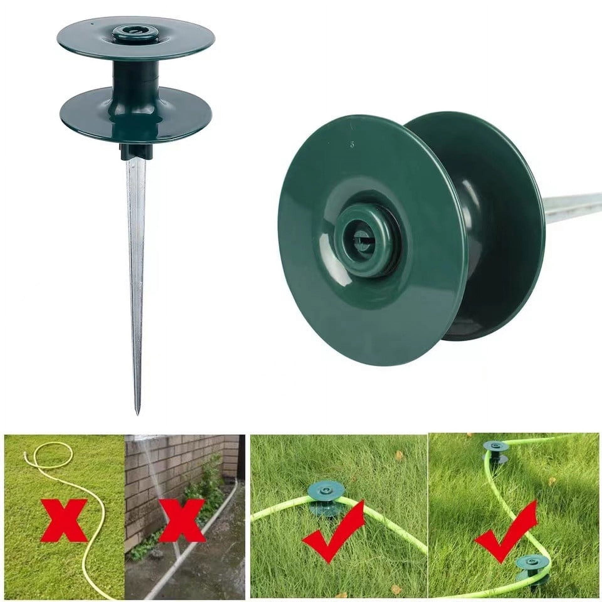 Garden Hose Holder Heavy Duty Garden Hose Guide Spike Garden Supplies Hose Clamps Water Pipe Guide Wheels Ground Nails and Pipe Wheels Water Timer for Garden Hose,Water Hose Holder