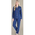 thumbnail image 5 of PajamaMania Women's Cotton Flannel Long Sleeve Button-Down Pajamas PJ Set Navy Polka Dot Small, 5 of 5
