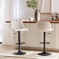 thumbnail image 2 of Bouclair Cream Fabric Adjustable Swivel Barstool Counter Stool for Kitchen Island Pub, 2 of 6