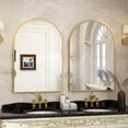 thumbnail image 4 of BEAUTYPEAK 26"x 38" Bathroom Mirror Wall Vanity Arched Mirror, Gold, 4 of 7