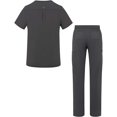 thumbnail image 2 of Adar Addition Go-Everyday Scrub Set for Men - Stylish Scrub Top & Cargo Scrub Pants - A9800 - Pewter - XL, 2 of 7