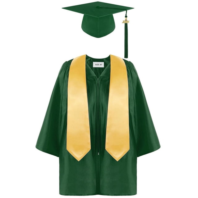 TZEWGL Preschool Kindergarten Graduation Gown Cap Set With Tassel And Graduation Sash For Kid Clothes For Baby size 6-7T