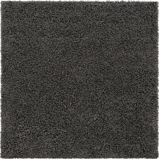 Unique Loom 3151303 5 x 5 Pi Shag Solide Tapis Carré&44; Gris Graphite