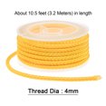 thumbnail image 2 of Unique Bargains Nylon Thread Twine Beading Cord 4mm Extra-Strong Braided Nylon Crafting String 3.2M/10.5 Feet, Golden, 2 of 7
