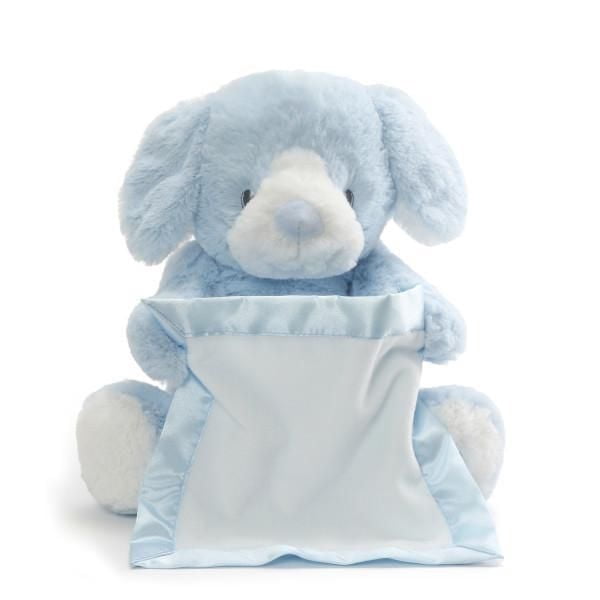 Peek-a-Boo Furry Friends Animated Peek-a-Boo Puppy Plush, Blue, 10"