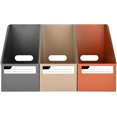 thumbnail image 1 of 3 Pack Plastic Magazine Holder Foldable Vertical File Organizer for Papers Magazines Office Shelves Classroom Home (3 Colors), 1 of 4