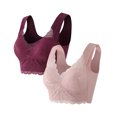 thumbnail image 1 of Timegard 2pc Bras for Women Plus Size Lace No Underwire Full-Coverage High Support Comfort Everyday Bras, 1 of 2