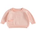 thumbnail image 1 of Baby Girl Boy Knit Pullover Sweater Fall Winter Warm Sweatshirt Tops with Pocket, 1 of 6