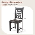 thumbnail image 3 of Costway Dining Chair Set of 4 with Rubber Wood Frame & Leaf-shape High Back for Kitchen Brown, 3 of 9