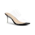 thumbnail image 1 of BLISSFUL STEP Women's Clear Slide Stiletto Heels Open Toe Slip On Sandals Black 9, 1 of 8