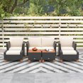 thumbnail image 2 of Gymax Ensemble de Mobilier de Patio 7 Pcs avec Causeuse, Fauteuils, Ottomans et Table de Rangement, 2 of 10
