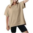 thumbnail image 1 of Plebaso T-shirts Surdimensionnés pour Garçons Filles Manches Courtes Décontractés T-Shirts Unis Enfants Col Rond Hauts Légers, 1 of 5