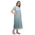 thumbnail image 2 of Moomaya Printed Sleepwear Cotton Ruffled Border Womens Maxi Nightdress, 2 of 5