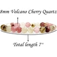 thumbnail image 2 of Natural Volcano Cherry Quartz Gemstone 8mm Round Beads Stretch Bracelet 7 Inch, 2 of 5