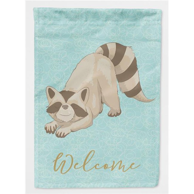 Carolines Treasures BB8569CHF Raccoon Welcome Flag Canvas House Size