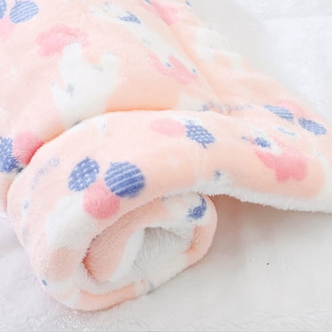 Bellella Tapis de Cage en Molleton Duveteux pour Animaux, Matelas Lavable pour Dormir, Tapis de Sommeil Antidérapant, Douillet, Imprimé Animal, Chaud, Épaissi, Rose Polar Bear 69*52cm27.17x20.47 Pouces