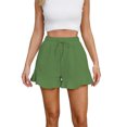 thumbnail image 5 of AherBiu Shorts for Women Trendy Elastic Waist Drawstring Ruffle Wide Leg Summer Casual Solid Color Loose Comfy Shorts, 5 of 5