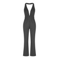 thumbnail image 4 of EQWLJWE Pantalon pour Femmes Combinaison Ample Aguichant Sans Manches à Col Suspendu avec Poche, Couleur Unie pour Femmes, 4 of 6