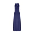 thumbnail image 5 of Swstbby Liquidation d'Économies d'Été! Robe d'Été pour Femme, Robe Élégante à Col en V Dos en T Sans Manches pour Femme Bleu Foncé L, 5 of 5