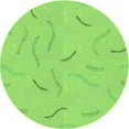 thumbnail image 1 of Ahgly Company Machine Washable Indoor Round Transitional Green Area Rugs, 4' Round, 1 of 7