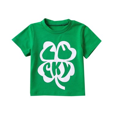 B91xZ Boys Graphic Tees Short Sleeve Youth Athletic Shirts Kids Quick Dry Active Shirts,Green 12-18 Months