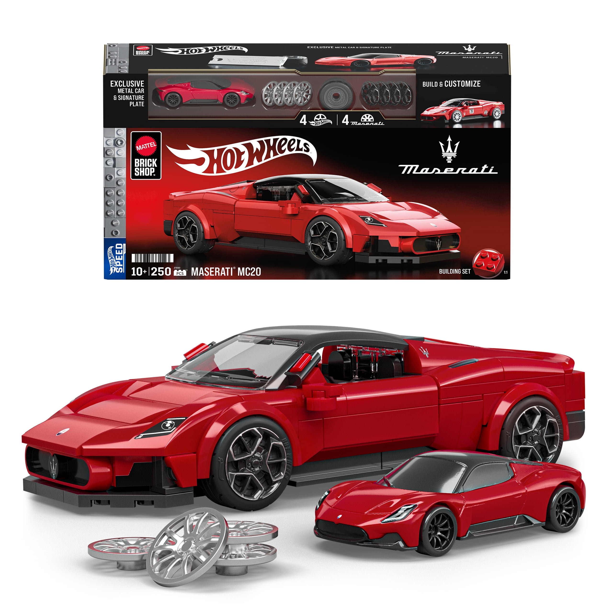 mahalo　セット Mattel Brick Shop Hot Wheels Maserati MC20 Building Toy Kit (250