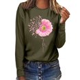 thumbnail image 2 of Fridja Haut Femme Cancer du Sein Décontracté Manches Longues Col Rond Chandail en Molleton Pull Blouse, 2 of 4