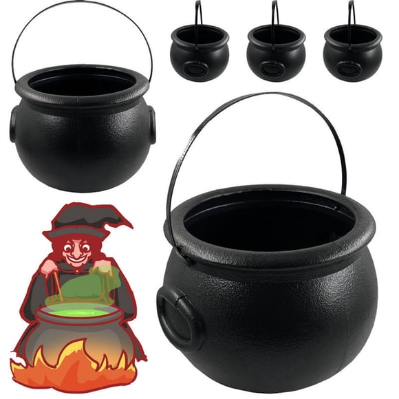 Binwennn Bakeware with Lids And Handles Scene Decoration Props Witch Buckets Candy Cans Witch Jars Tableware Flame Buckets Water Bucket Decorations