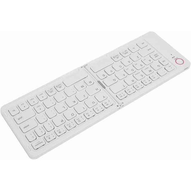 MYKOMI Clavier Bluetooth Pliable avec Support, 67 Touches Clavier Portable Sans Fil Rechargeable pour Android pour Win, Clavier de Voyage pour Téléphone Tablette Ordinateur Portable