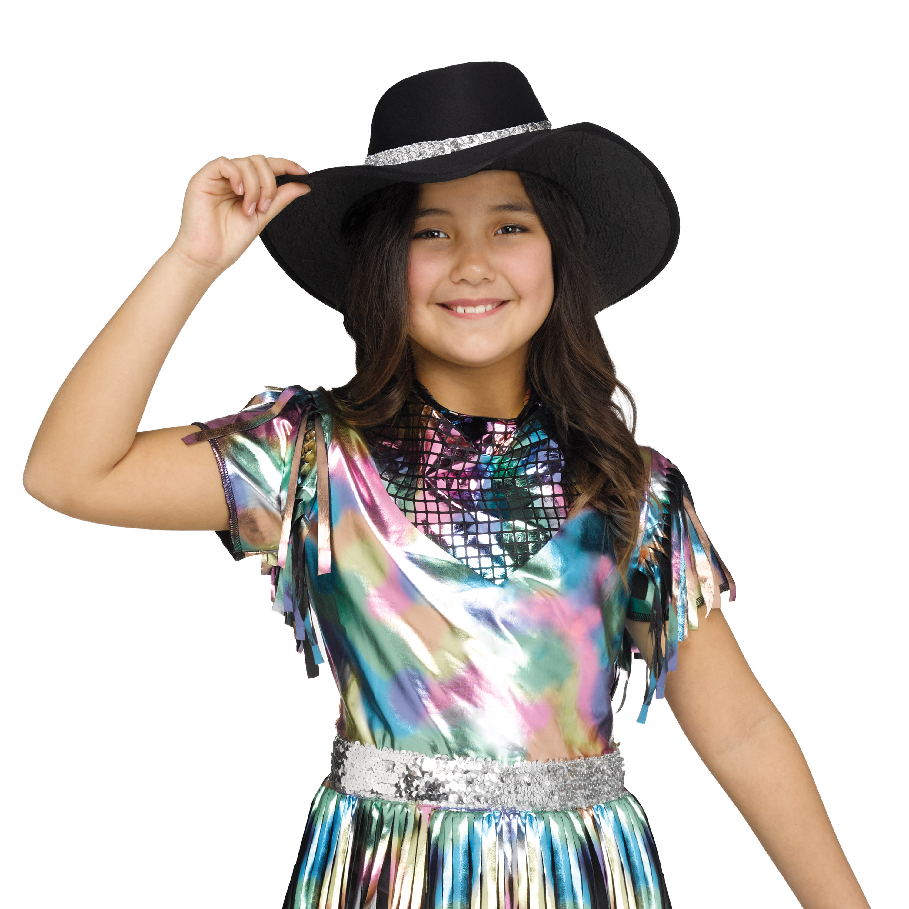 Costume d’Halloween Cowgirl Disco pour enfants, filles taille S 6-6x, par Fun World