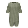 thumbnail image 3 of Mikilon Pyjama Décontracté pour Femmes, Ensemble de Sommeil d'Été, Confortable, Coupe Ample, Col Rond, Ensemble Deux Pièces, Manches Courtes, Blouse/chemise à Col Rond, Vert, TP, 3 of 6