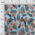 thumbnail image 2 of oneOone Velvet Light Blue Fabric Tropical Craft Projects Decor Fabric Printed By The Yard 58 Inch Wide, 2 of 4