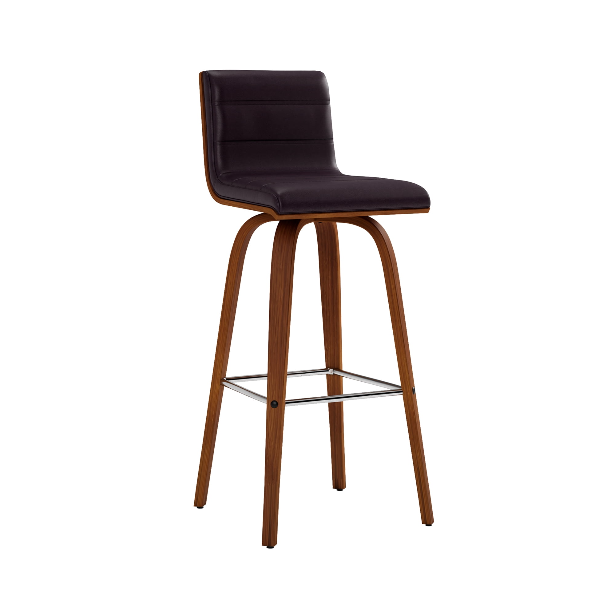 Armen Living Vienna Tabouret de Bar Moderne Rembourré en Similicuir Brun