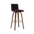 thumbnail image 1 of Armen Living Vienna Tabouret de Bar Moderne Rembourré en Similicuir Brun, 1 of 14