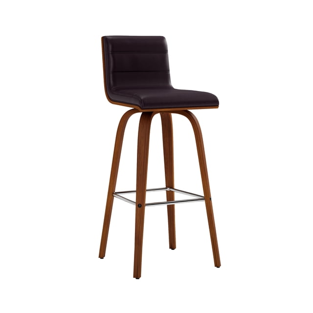 Armen Living Vienna Tabouret de Bar Moderne Rembourré en Similicuir Brun