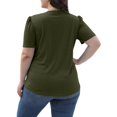 thumbnail image 4 of AherBiu Womens Plus Size Tops Short Sleeve Loose Fitting Square Neck Solid Color Casual Tshirts Tops, 4 of 7