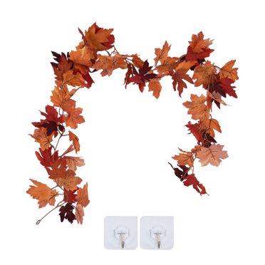Dekaim Guirlande d'automne Feuille d'érable Guirlande de Vigne Suspendue pour Halloween Automne décor fête Festival Action de Grâce décorations de Table(Feuille d'érable Double 7 Feuilles Recyclage C)