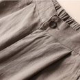 thumbnail image 4 of Timegard Womens Lounge Pants Wide Leg Cotton Linen Elastic Waisted Button Loose 3/4 Pants with Pockets, 4 of 6