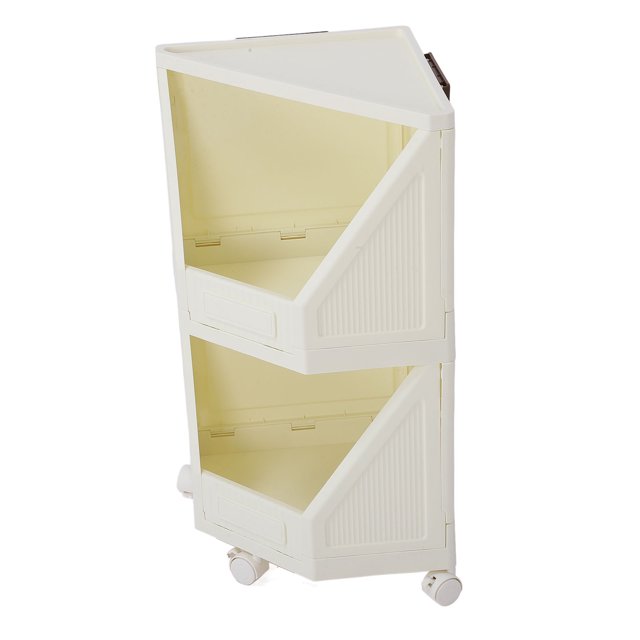 Corner Storage Cabinet, Corner Cabinet Cabinet Corner Shelf with 4 Movable Wheels, Stand Corner Shelf for Small Space Bathroom Kitchen Living Room Home Office