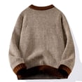 thumbnail image 4 of Pisexur Chandails Homme Doux et Confortable Chandails d'Automne Chandail Décontracté pour Homme à Blocs de Couleur Manches Longues Col Rond Café,TG, 4 of 4