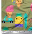 thumbnail image 3 of Soimoi Green Poly Georgette Fabric Beech & Fun Party Fabric Prints By Yard 42 Inch Wide, 3 of 5