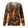 thumbnail image 4 of Pullover Tops For Womens Print O Neck Sweatshirt  Neck Fit Pullover Tops Suitable Long Sleeve Workout Shirts Loose Blouse, 4 of 4