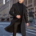 thumbnail image 1 of EGNMCR Jackets for Men Men's British Style Color Long Coat Fashionable Warm Woolen Overcoat, 1 of 7