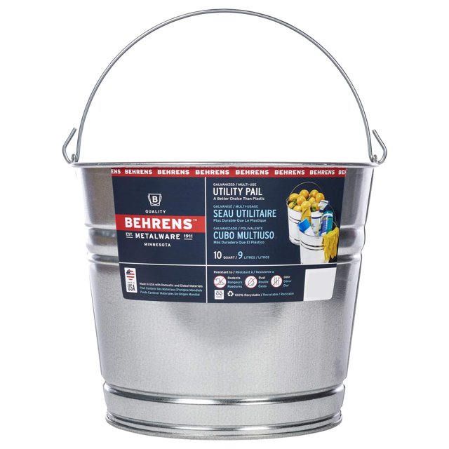 Behrens BEHRENS-1210GS 1210GS 10-Quart Galvanized Steel Pail