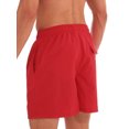 thumbnail image 3 of UKAP Mens Boardshorts Solid Color Swimsuit Drawstring Beach Pants Gym Casual Swim Shorts Red M, 3 of 4