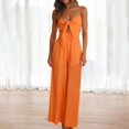 thumbnail image 4 of B91xZ Rompers for Women V Neck Sleeveless Stretchy Adjustable Strap One Piece with Pockets,Yellow S, 4 of 5