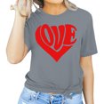 thumbnail image 1 of Meichang T-Shirt de la Saint-Valentin pour Femmes Mignons Cœurs Graphiques Hauts Mignons T-Shirts de Vacances Manches Courtes Col Rond Mode 2025, 1 of 4