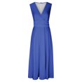 thumbnail image 4 of AherBiu Formal Dresses for Women Sleeveless Deep V Neck Ruched Flowy Evening Party Cocktail Maxi Dress, 4 of 5