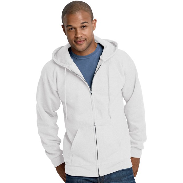 Hanes Ultimate Cotton Adult Fleece Full-Zip Hoodie , XL, White
